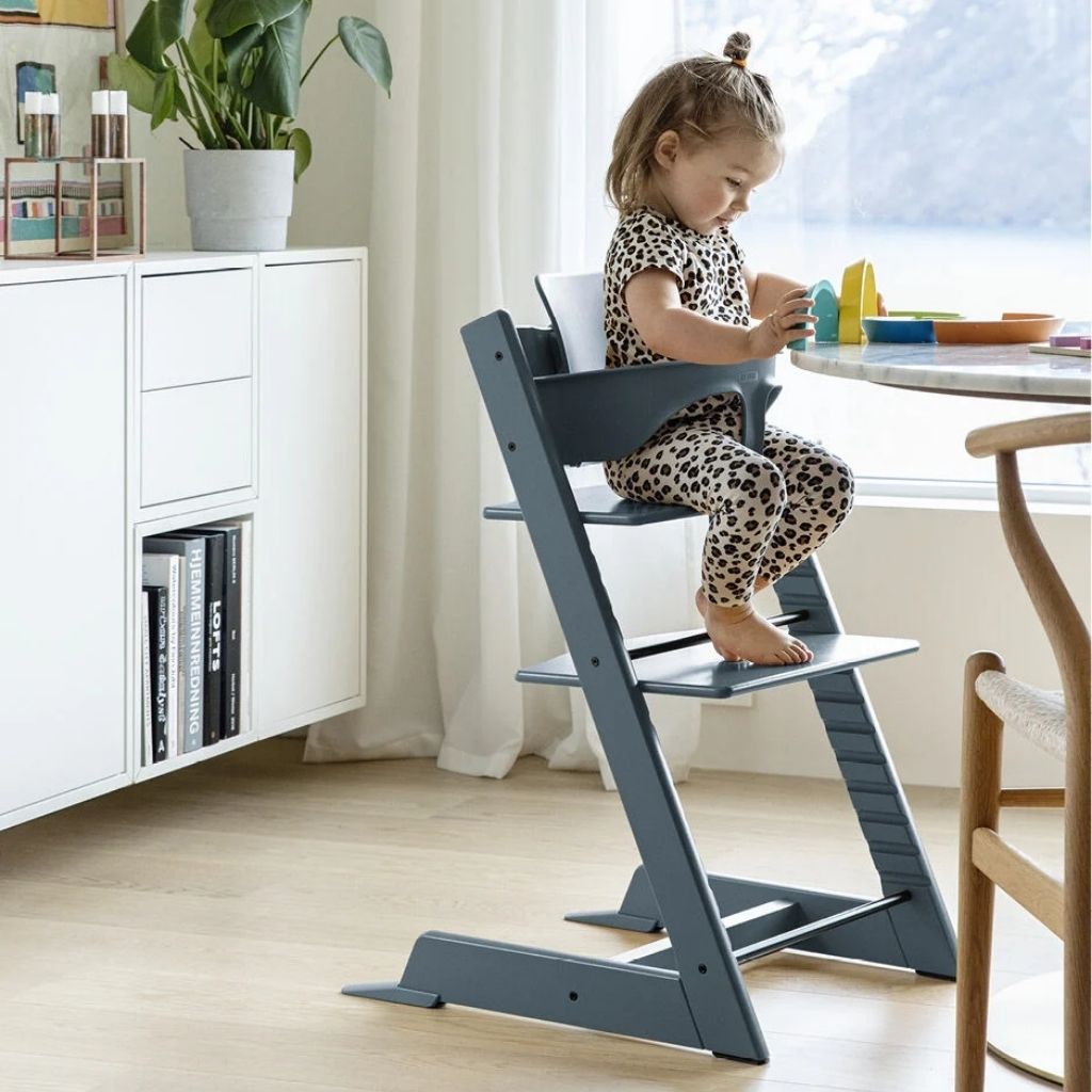 Stokke® Eetstoel Tripp Trapp® + beugel Baby Set² Fjord Blue