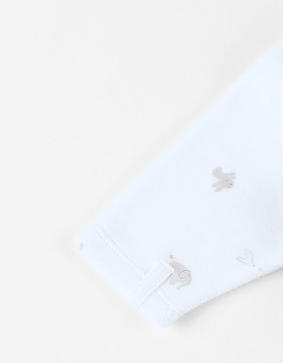 Noukie's Pyjama uit fluweel Bali & Moka wit