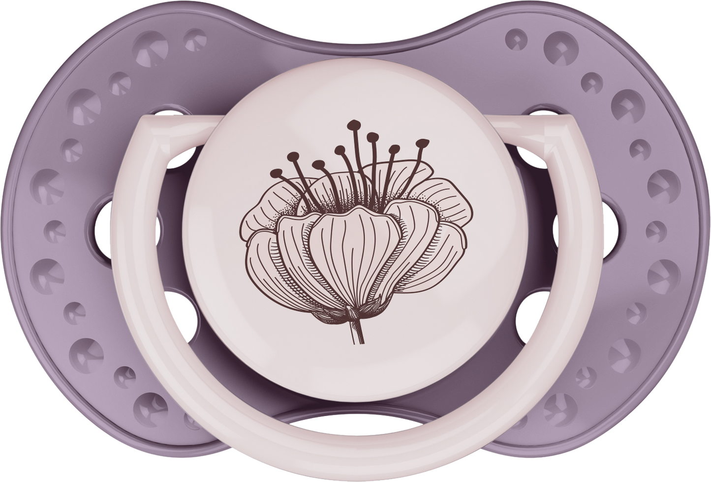 Difrax Fopspeen + 3 maanden LOVI Dynamic Botanic Pink/Purple - 2 stuks