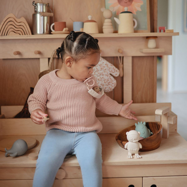 Mushie Fopspeenhouder Blush/Cream - 2 stuks