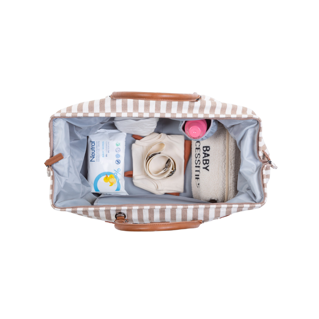 Childhome Verzorgingstas Mommy Gag strepen Nude/Terracotta