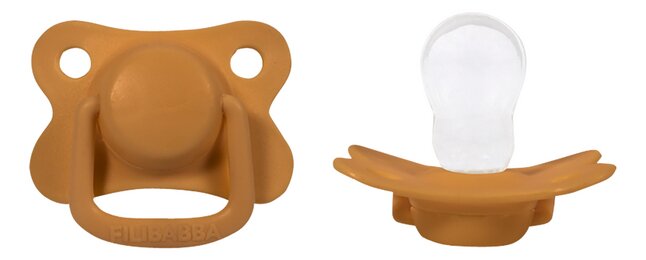 Filibabba Sucette + 6 mois Golden Mustard - 2 pièces
