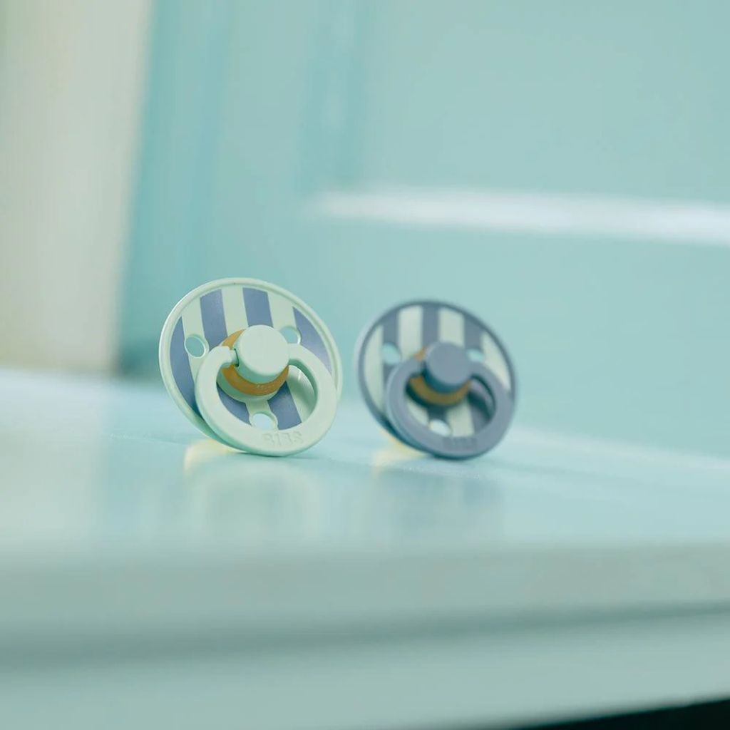 Bibs Sucette + 0 mois STUDIO Pack Block Nordic Mint Petrol Mix - 2 pièces