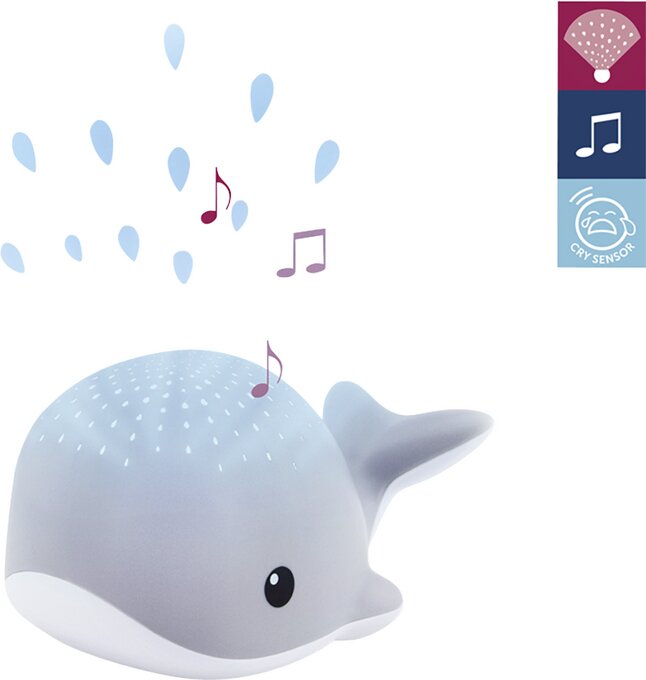 Zazu Nachtlampje/projector Wally grijs/wit