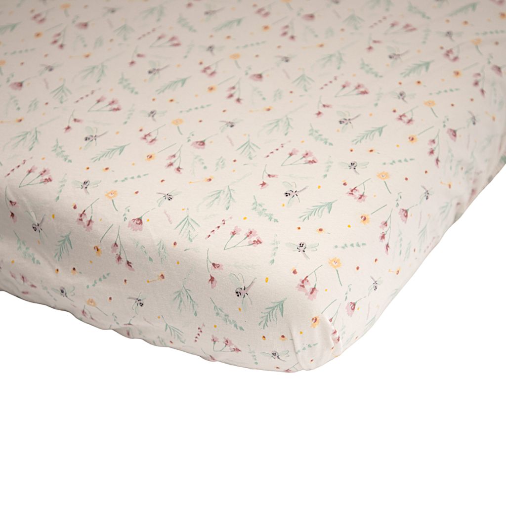 Dreambee Hoeslaken voor babybed Oscar Flowers 60 x 120 cm - 2 stuks
