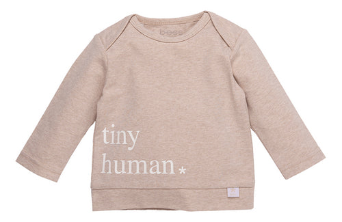B*E*S*S T-shirt met lange mouwen Tiny Human* Melange Sand
