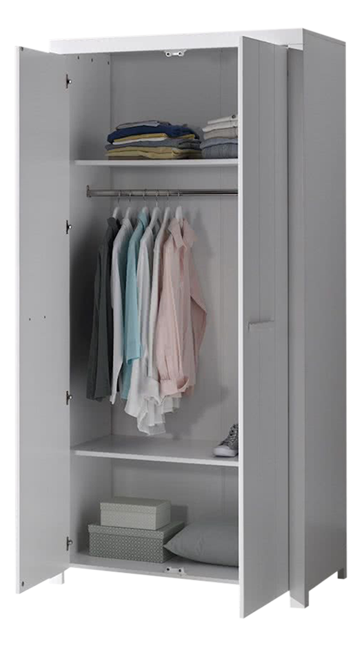 Jaxx 3-delige babykamer (bed + commode + kast met 2 deuren) Erik wit