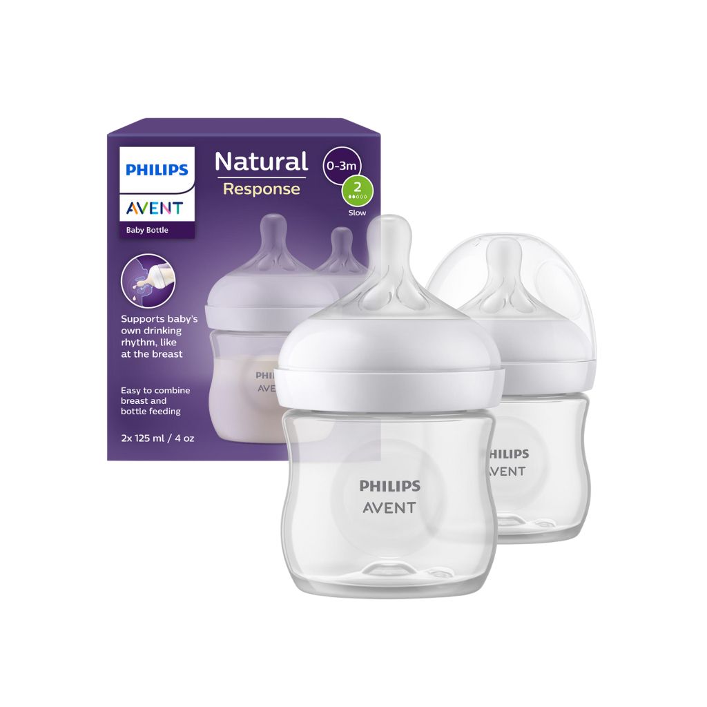 Philips AVENT Zuigfles Natural Response transparant 125 ml - 2 stuks