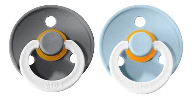 Bibs Fopspeen + 0 maanden Iron/Baby Blue