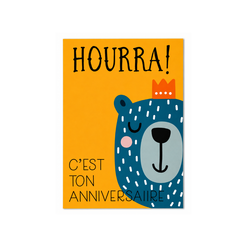 Wenskaart - Hourra ton anniversaire Beer - 1, NL