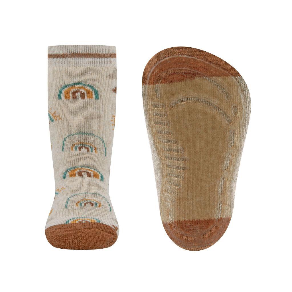 Ewers Paire de chaussettes antidérapantes Arc-en-ciel beige