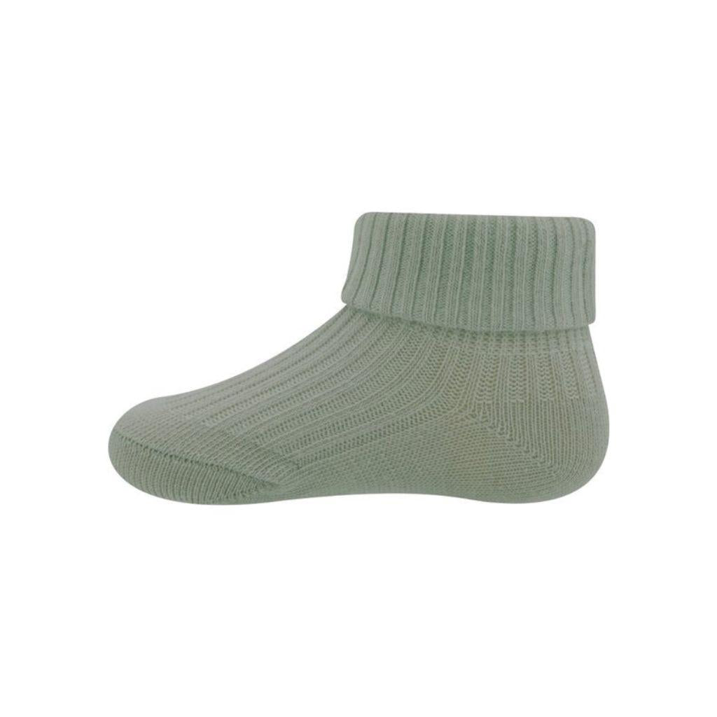 Ewers kousjes met omslag rib schilf/groen