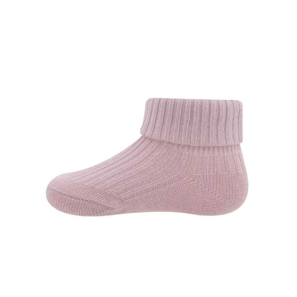 Ewers Chaussettes avec revers côtelées dusty mauve/rose