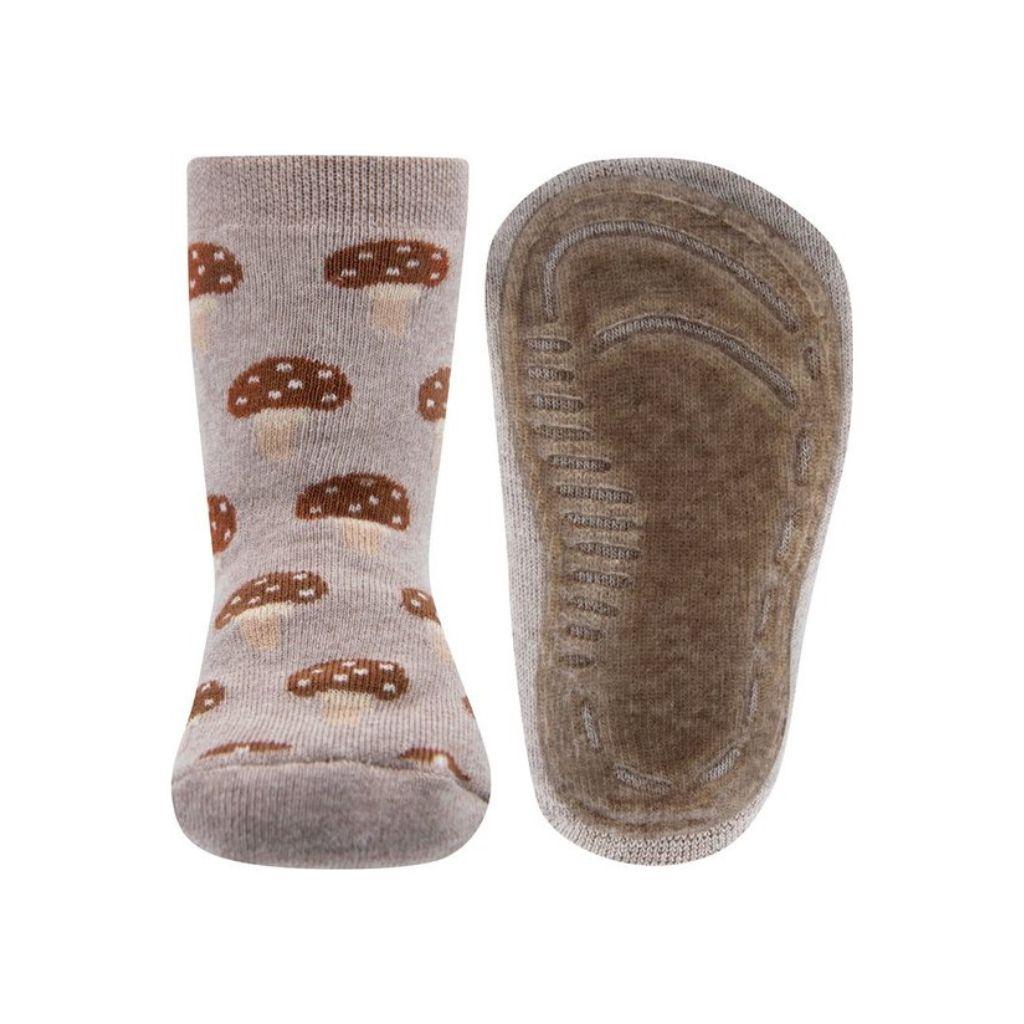 Ewers Kous, antislip, aop paddenstoel, m1920, beige, uniseks