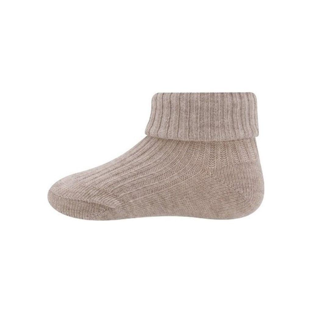 Ewers Paire de chaussettes Rib Newborn ONESIZE beige foncé