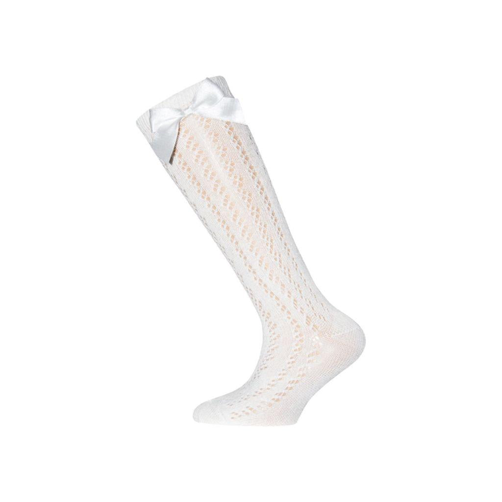 Ewers Chaussettes avec nœud Taille 17/18 Blanc