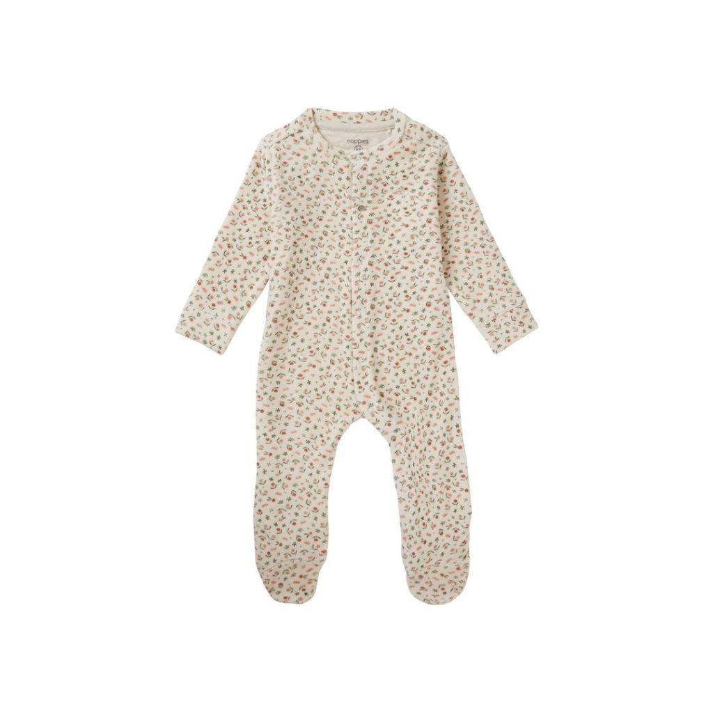 Noppies Baby Pyjama velours met voet Tolleson, allover print, m80, Evening Sand/roze, Unisex
