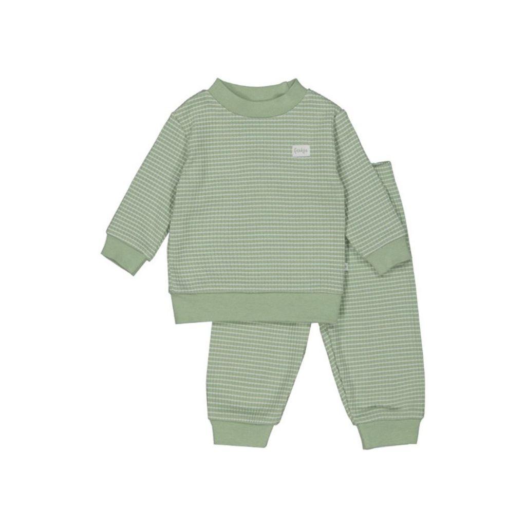 Feetje Pyjama Wafel Groen Melange