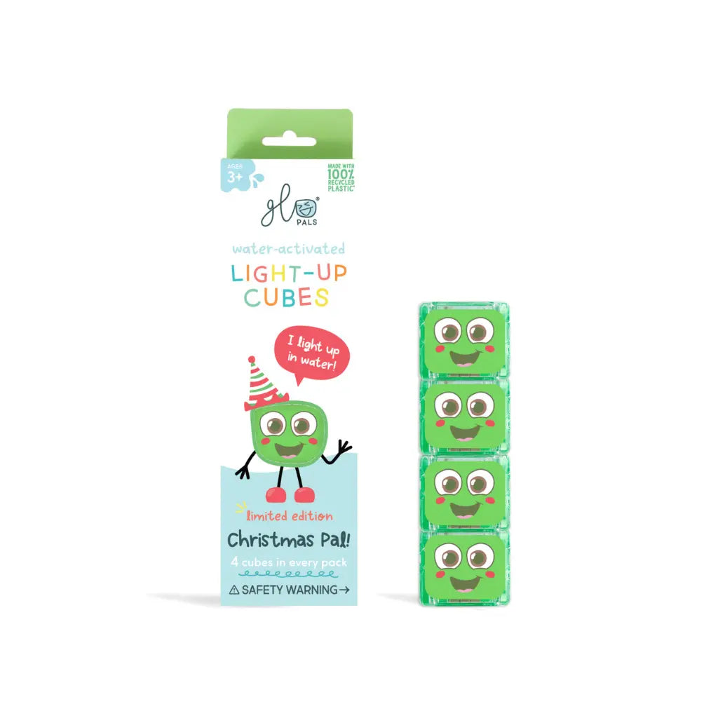 Glo Pals Jouet de bain Light up cubes de Noël - 4 pièces