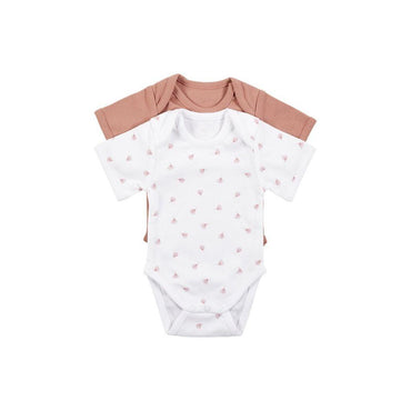 Dreambee Body met overslag en korte mouwen Essentials Flower roze - 2 stuks