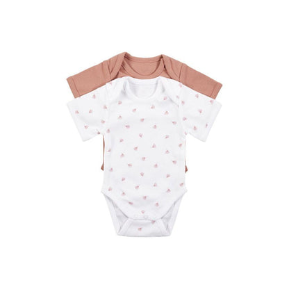 Dreambee Body met overslag en korte mouwen Essentials Flower roze - 2 stuks