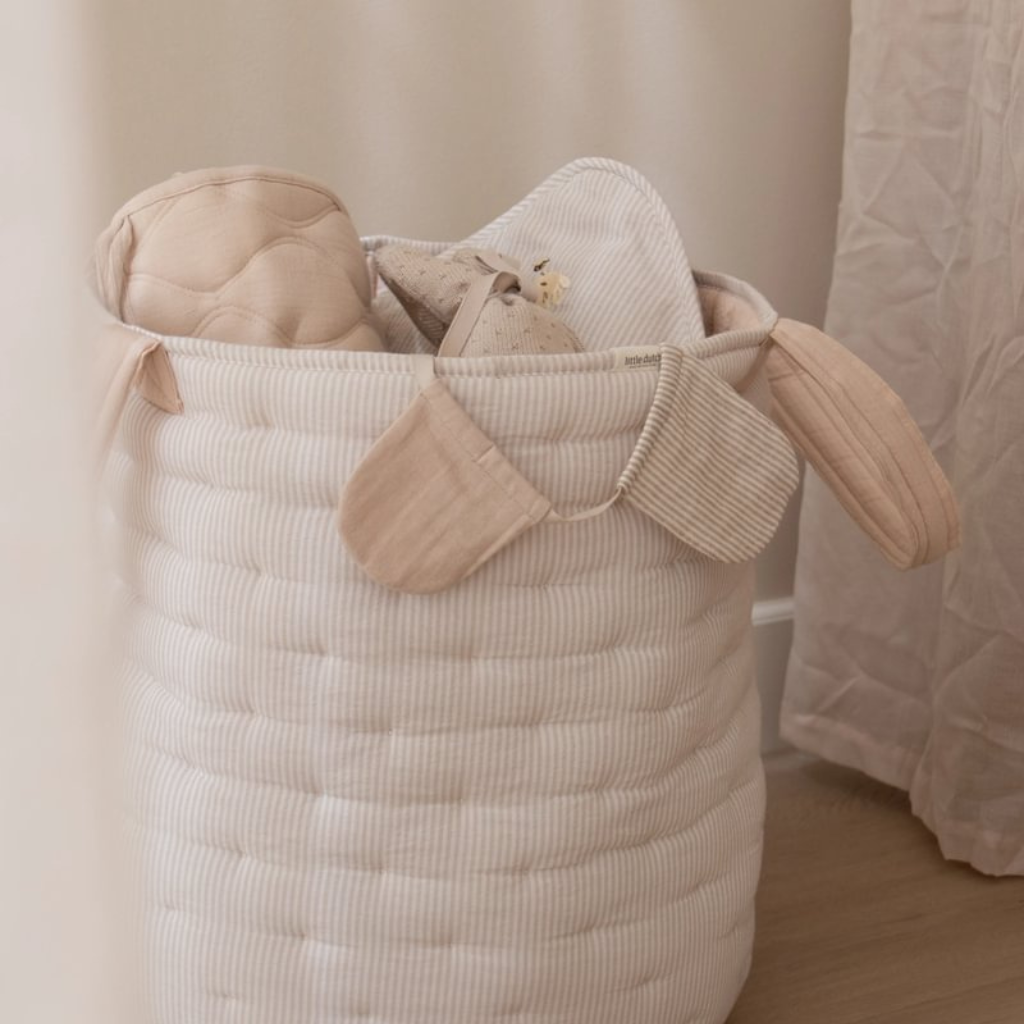 Little Dutch Grand panier de rangement Pure Soft Beige Stripes