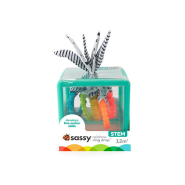 Sassy Cube d'activites Rainbow Ring Drop