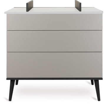 Quax Chambre de bébé 3 pièces (lit évolutif L 140 x Lg 70 cm + commode + armoire 2 portes) Flow Stone