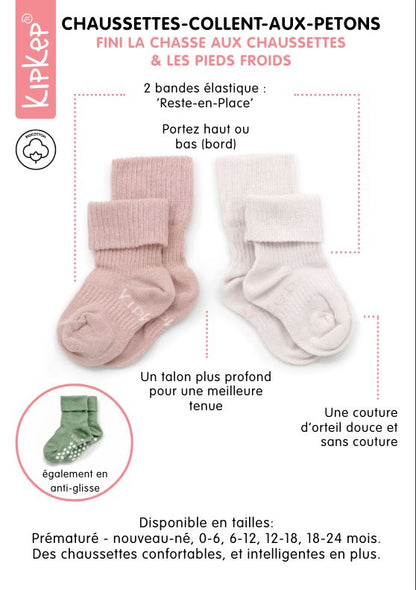 KipKep Paire de chaussettes mauve-rose - 2 pièces