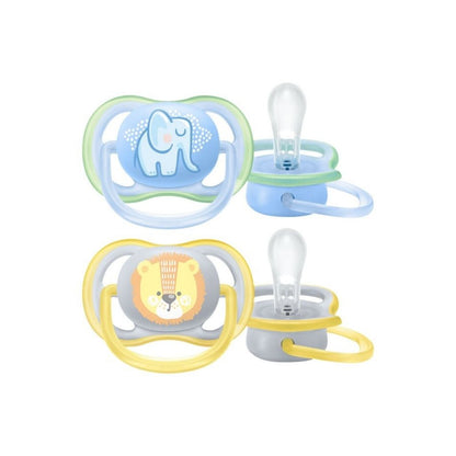 Philips AVENT Fopspeen 0 - 6 maanden Air Animals blauw/geel/roze - 2 stuks