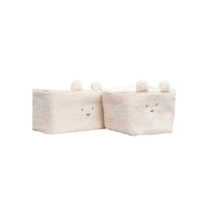 Pericles Panier de rangement ours crème - 2 pièces
