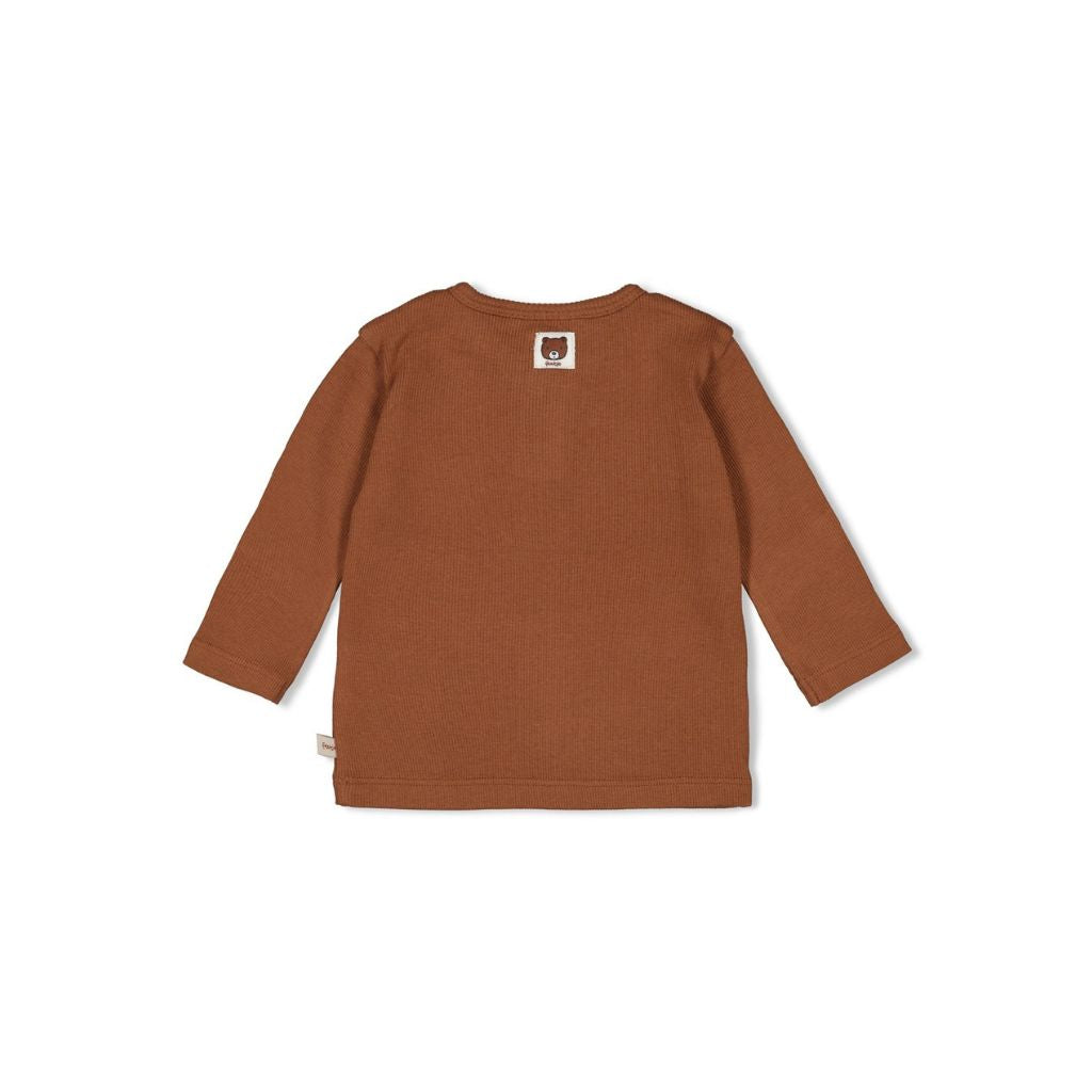 Feetje t-shirt lange mouw rib - Wild World Brown Jongen