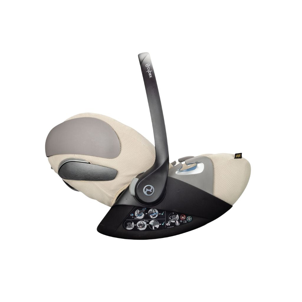 Ukje Housse de siège auto pour Cybex Cloud Z Z2 T Groupe 0 en tissu gaufré beige
