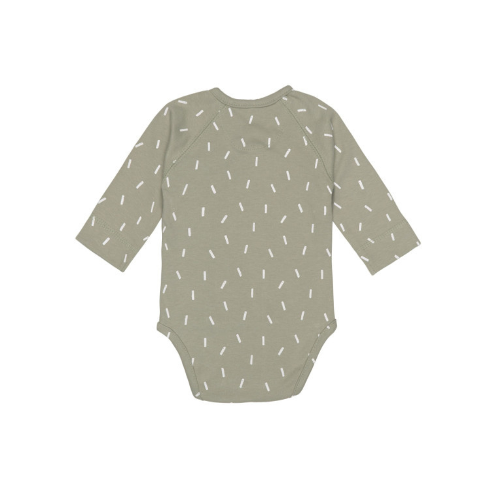 Lässig Body lange mouw speckles olive,organic cotton,GOTS,m62/68,unisex