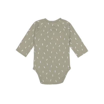 Lässig Body lange mouw speckles olive,organic cotton,GOTS,m62/68,unisex
