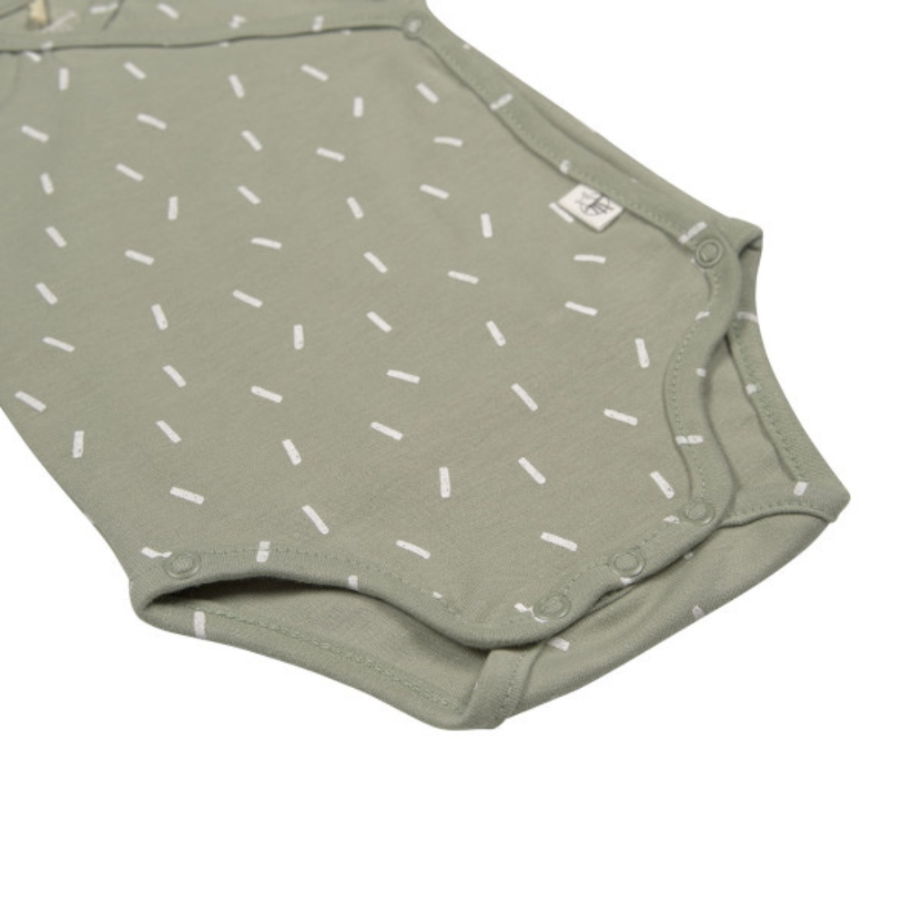 Lässig Body lange mouw speckles olive,organic cotton,GOTS,m62/68,unisex