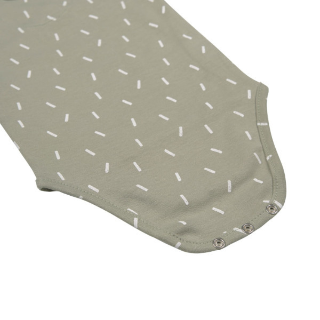 Lässig Body lange mouw speckles olive,organic cotton,GOTS,m62/68,unisex