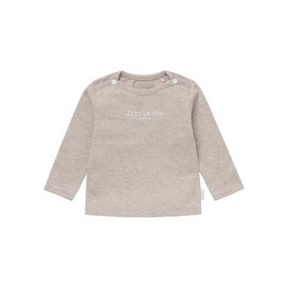 T-shirt lange mouw, Hester met tekst, m 44, Taupe Melange, noppies uniseks