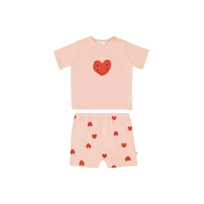 Lässig Pyjama Heart Peach Rose
