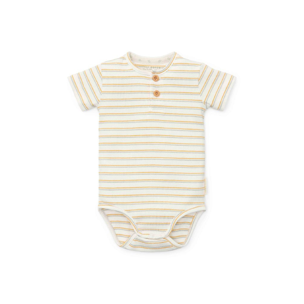 Little Dutch Body met korte mouwen Little Farm wit