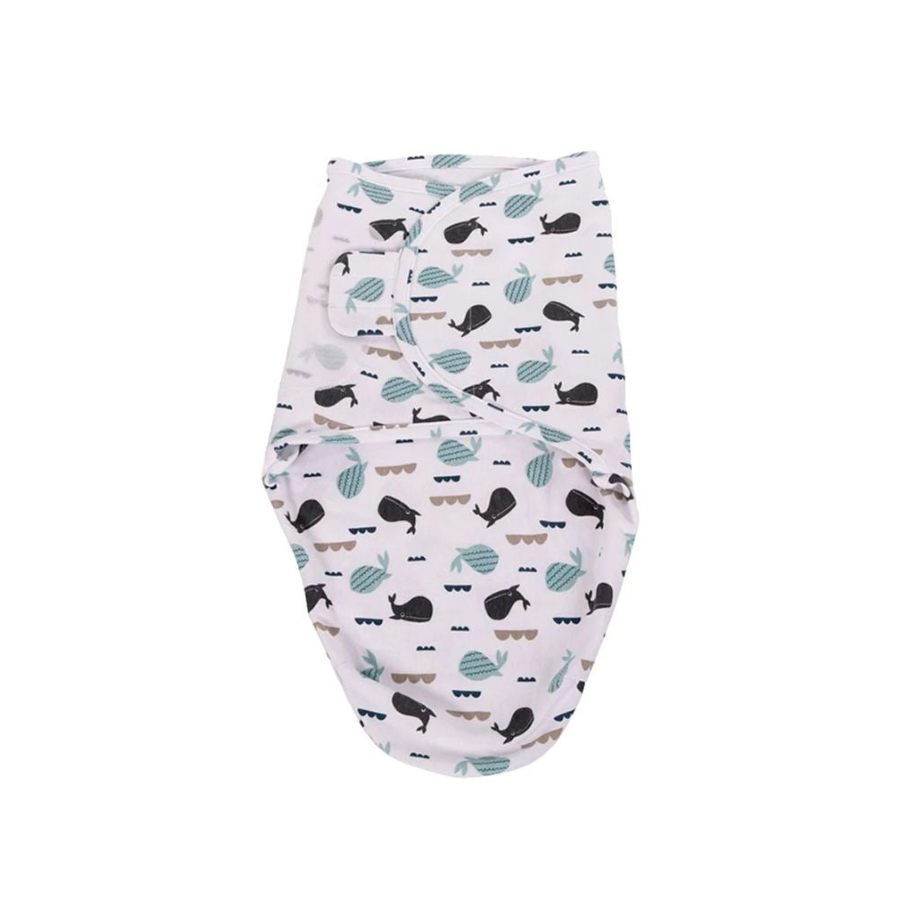 Bo Jungle Couverture d'emmaillotage B-Wrap Whale TOG 0,5 Blue 60 cm