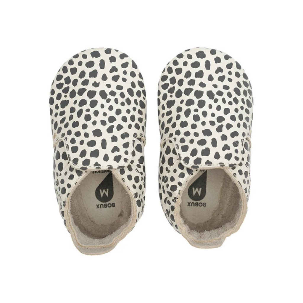 Bobux Chaussons Soft Soles Dalmation Vanilla écru 3-9 M