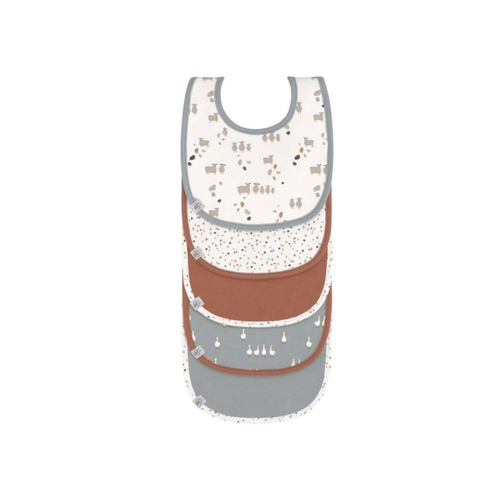 Lässig Bavoir Tiny Farmer Sheep avec fermeture velcro - 5 pièces