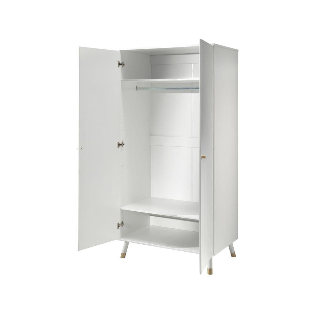 Jaxx Chambre de bébé 3 pièces (lit + commode + armoire 2 portes) Billy vert/blanc