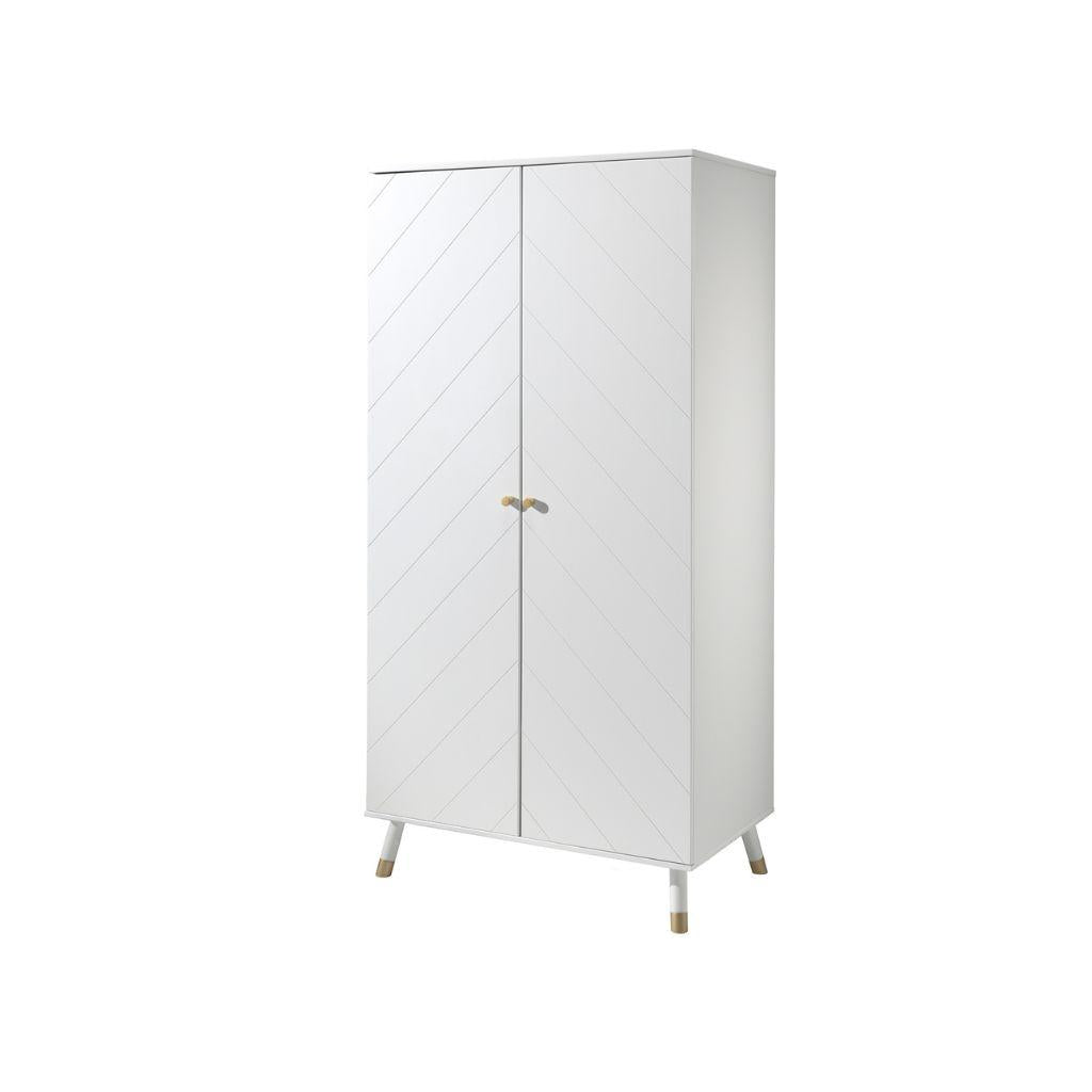 Jaxx Chambre de bébé 3 pièces (lit + commode + armoire 2 portes) Billy blanc