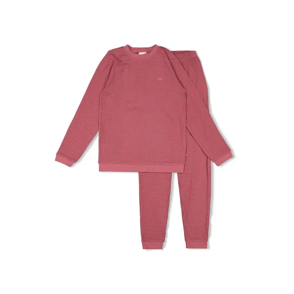 Feetje Pyjama en tissu gaufré 2 pièces pour adulte Berry