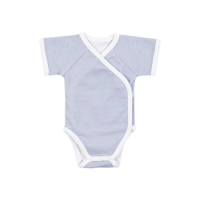 Dreambee Body met overslag en korte mouwen Essentials streepjes blauw - 2 stuks