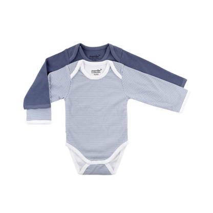 Dreambee Body met lange mouwen Essentials streepjes blauw - 2 stuks