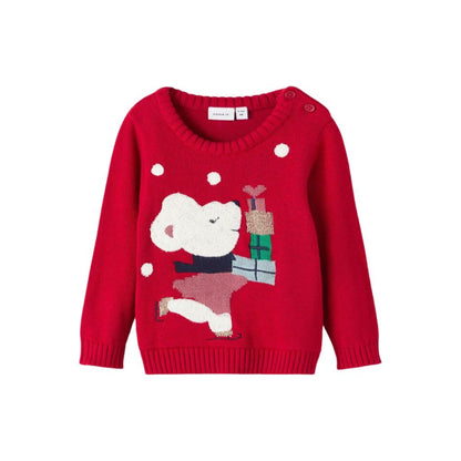 Pull gebreid, m74, Jester Red, girl
