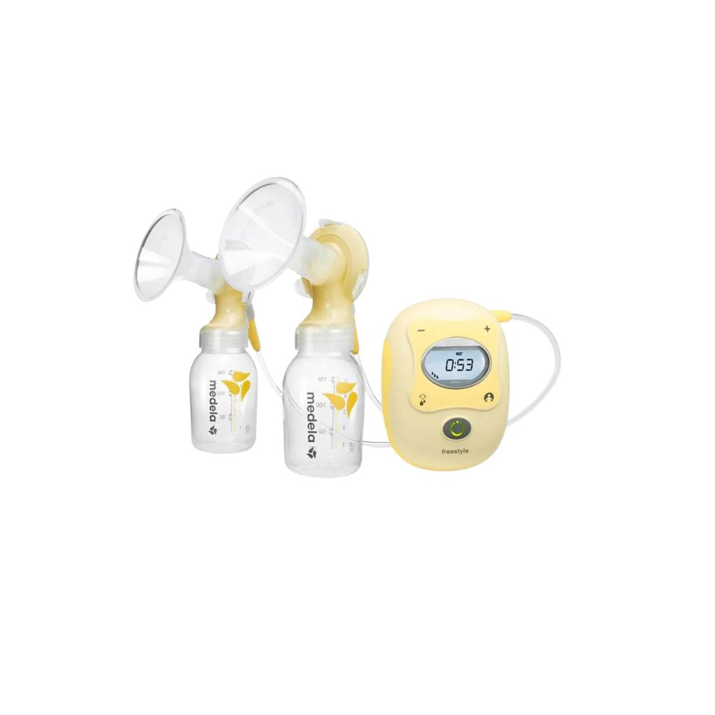 Borstpomp Freestyle, dubbele elektrische kolf met oplaadbare accu incl. calma, Medela, borstschildmaat 24